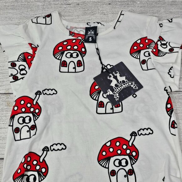NWT Little Horn Sold Out Mushroom‎ Girls T-Shirt Size 5Y - Picture 1 of 4